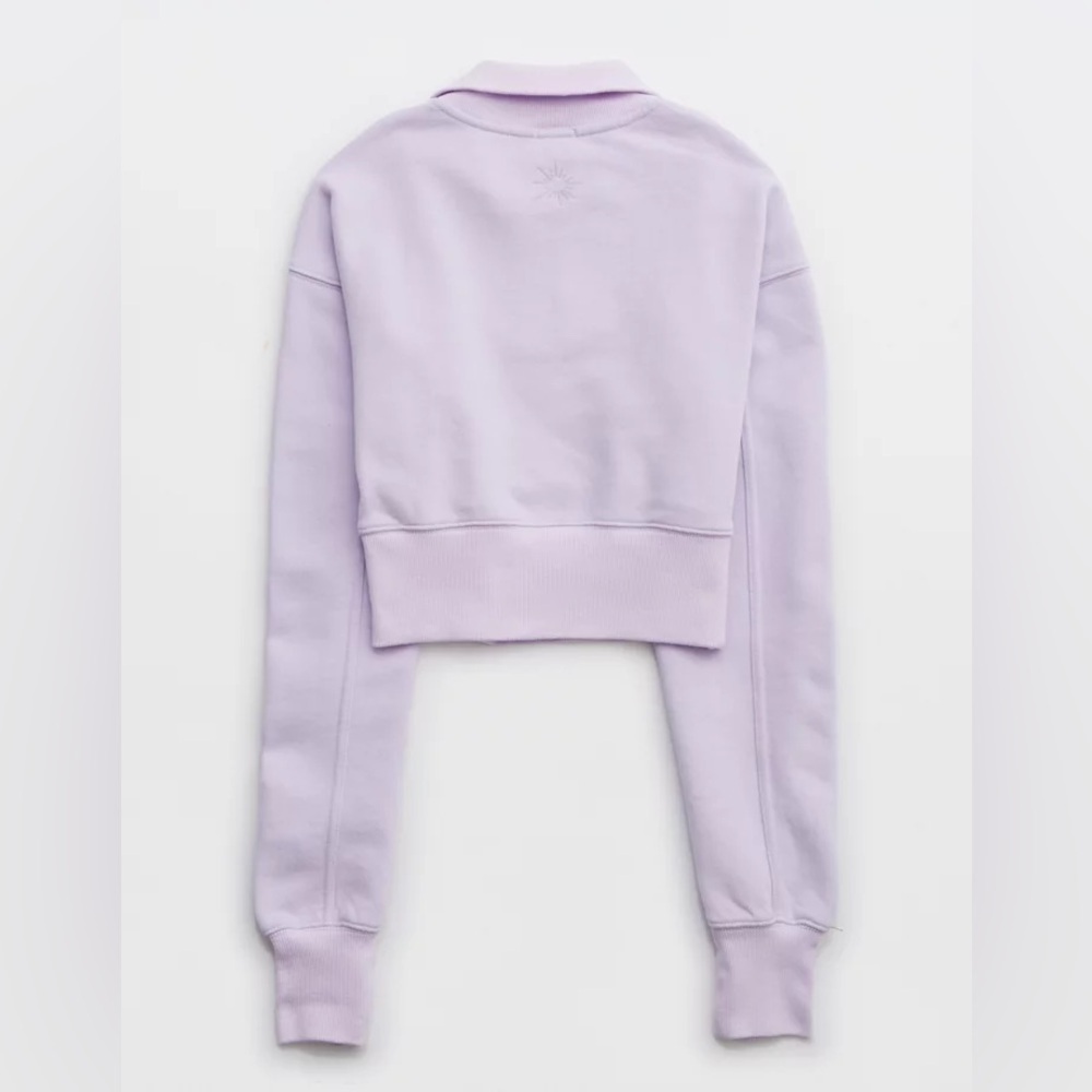 SOLD Offline By Aerie Throw-Back Corset Cropped Quarter Zip - Picture 4 of 6